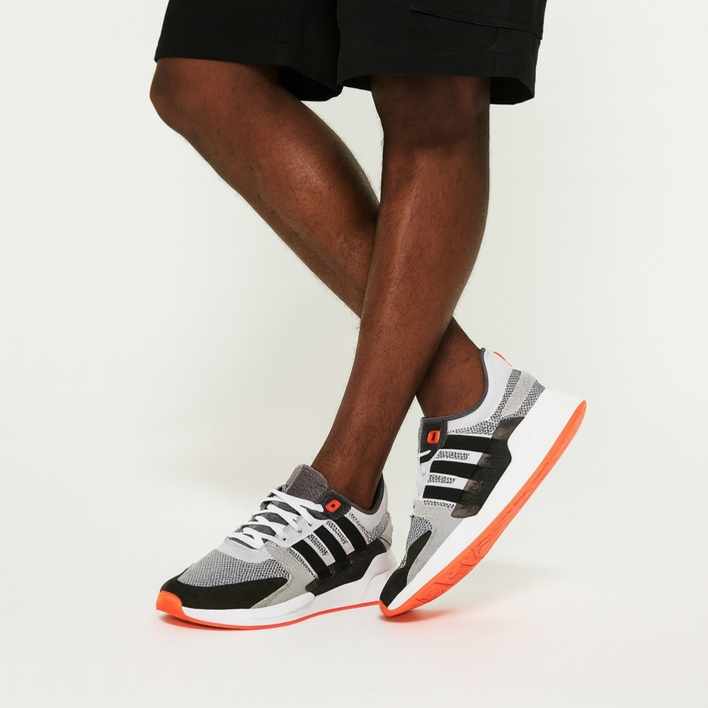 Adidas Gray and Red Sneakers